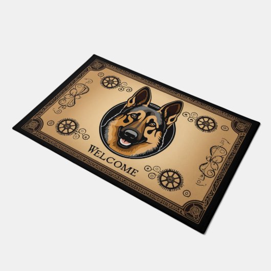 Duitse Herder Hond Welkom Surrealist Steampunk Deurmat (Schuin)