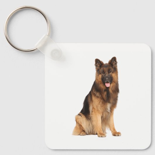 Duitse herder hond, wrap straight  design,  sleutelhanger (Voorkant)