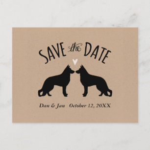 Duitse Herder Honden Bruiloft Save the Date Aankondigingskaart