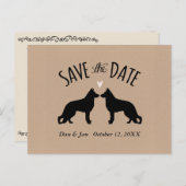 Duitse Herder Honden Bruiloft Save the Date Aankondigingskaart (Voorkant / Achterkant)