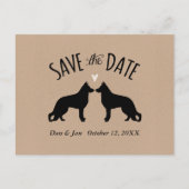Duitse Herder Honden Bruiloft Save the Date Aankondigingskaart (Voorkant)