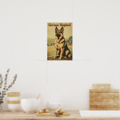 Duitse Herder Honden Oude Kunst Poster (Keuken)