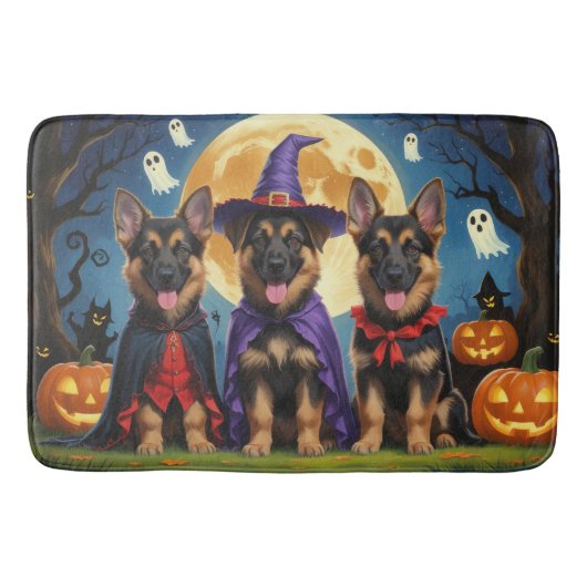 Duitse Herder Honden Pompoen Halloween Grappig Badmat (Voorkant)