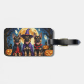 Duitse Herder Honden Pompoen Halloween Grappig Bagagelabel (Achterkant horizontaal)