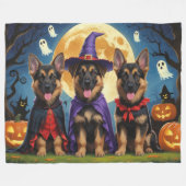 Duitse Herder Honden Pompoen Halloween Grappig Fleece Deken (Voorkant (Horizontaal))