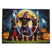 Duitse Herder Honden Pompoen Halloween Grappig Groot Cadeauzakje (Achterkant)