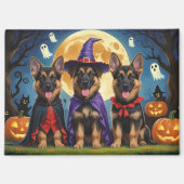 Duitse Herder Honden Pompoen Halloween Grappig Magneet (Voorkant)