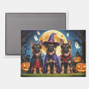 Duitse Herder Honden Pompoen Halloween Grappig Magneet