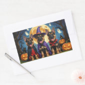 Duitse Herder Honden Pompoen Halloween Grappig Rechthoekige Sticker (Envelop)