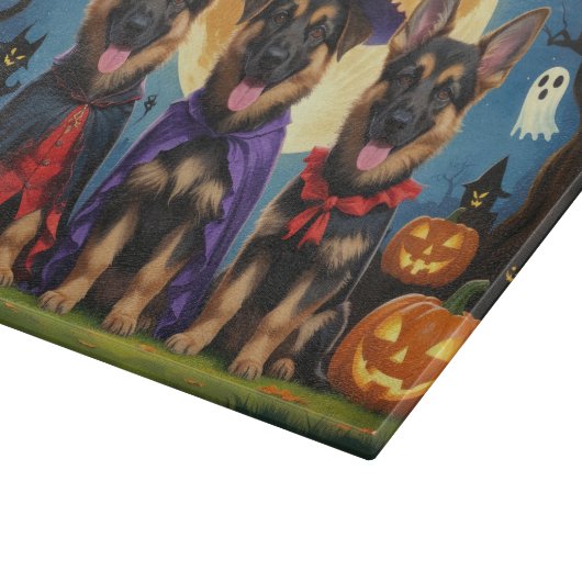 Duitse Herder Honden Pompoen Halloween Grappig Snijplank (Hoek)