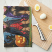 Duitse Herder Honden Pompoen Halloween Grappig Theedoek (Quarter Fold)