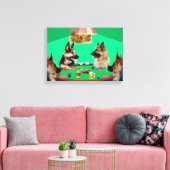 Duitse herder honden spelen poker canvas afdruk (Insitu (Woonkamer))