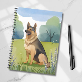 Duitse Herder | Honden Waterverfschilderij Notitieboek