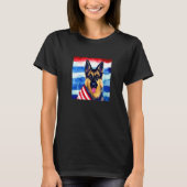 Duitse herder Hondenras Amerikaanse vlag Pet Ameri T-shirt (Voorkant)