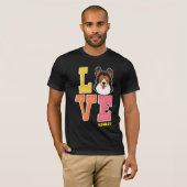 Duitse herder houdt van schattige kleur t-shirt (Voorkant volledig)