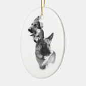 Duitse herder houtskool 2 keramisch ornament (Links)