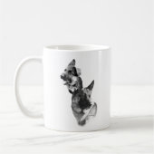 Duitse herder houtskool 2 koffiemok (Links)