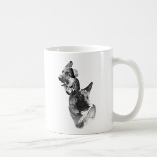 Duitse herder houtskool 2 koffiemok (Rechts)