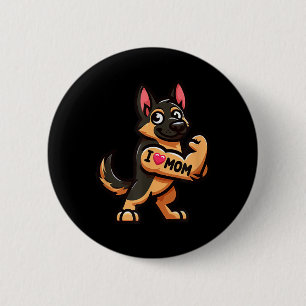 Duitse herder Ik hou van mama Funny Dog Tattoo Ronde Button 5,7 Cm