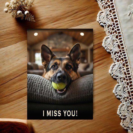 Duitse Herder Ik Mis Jou Ansichtkaart Briefkaart