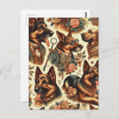 Duitse herder illustratie Briefkaart (Voorkant / Achterkant)