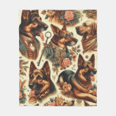  Duitse herder illustratie Fleece Deken (Voorkant)