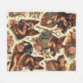  Duitse herder illustratie Fleece Deken (Voorkant (Horizontaal))
