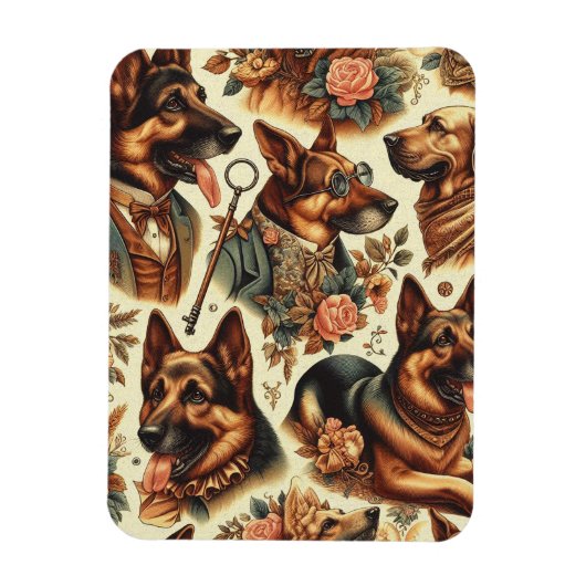 Duitse herder illustratie Magneet (Verticaal)