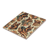 Duitse herder illustratie Tegeltje (Zijkant)