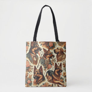Duitse herder illustratie Tote Bag