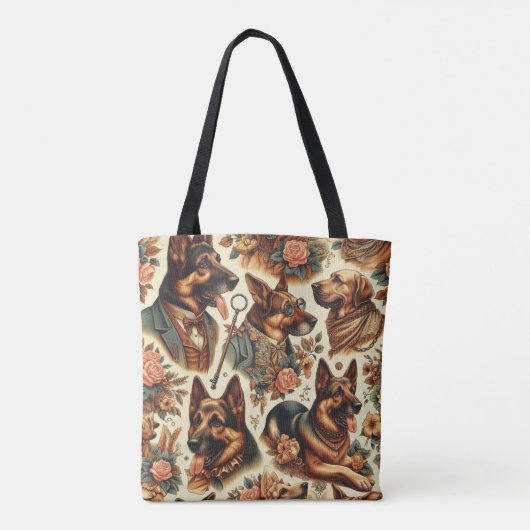  Duitse herder illustratie Tote Bag (Achterkant)