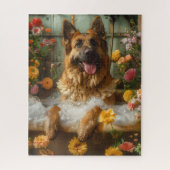 Duitse herder in badkuip | Duits Herder Gift Legpuzzel (Verticaal)