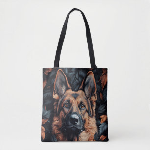 Duitse Herder in Bladeren Tote Bag