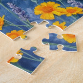 Duitse herder in de bloemen legpuzzel (Zijkant)