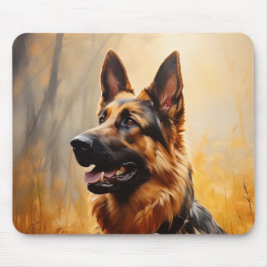 Duitse herder in de herfst muismat (Voorkant)