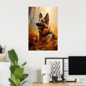 Duitse herder in de herfst poster (Thuiskantoor)