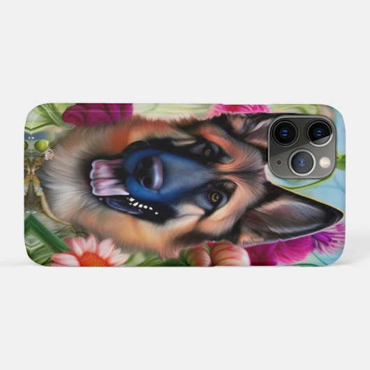 Duitse herder in de tuin Case-Mate iPhone case (Achterkant (horizontaal))