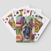 Duitse herder in de tuin pokerkaarten (Achterkant)