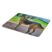 Duitse herder in de tuin snijplank (Hoek)