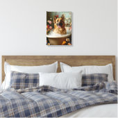 Duitse Herder in een bloembad泡bad Canvas Afdruk (Insitu (Slaapkamer))