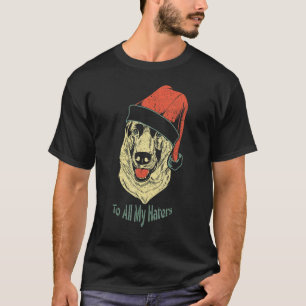 Duitse Herder In Een Kerstman Hoed Voor Hond Vint T-shirt