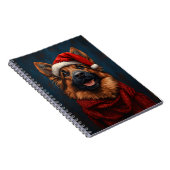 Duitse Herder in een Kerstmannenhoed Notitieboek (Rechterzijde)