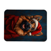 Duitse herder in een Santa Hat Flexible Magneet (Horizontaal)