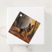 Duitse herder in herfst laat Herfst inspireren Bedankjes Labels (In situ)