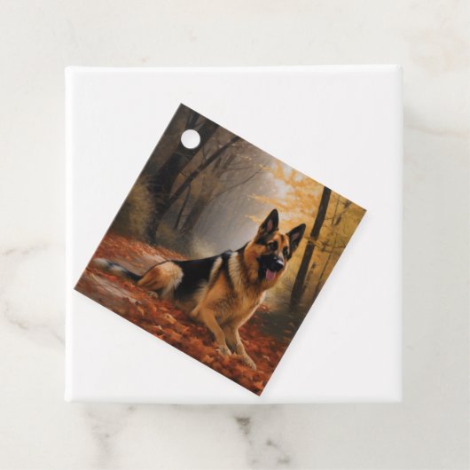 Duitse herder in herfst laat Herfst inspireren Bedankjes Labels (In situ)