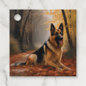 Duitse herder in herfst laat Herfst inspireren Bedankjes Labels (Voorkant)