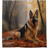 Duitse herder in herfst laat Herfst inspireren Douchegordijn (Voorkant)