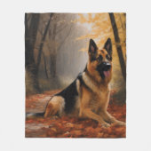 Duitse herder in herfst laat Herfst inspireren Fleece Deken (Voorkant)