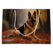 Duitse herder in herfst laat Herfst inspireren Groot Cadeauzakje (Voorkant)