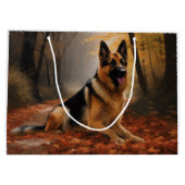 Duitse herder in herfst laat Herfst inspireren Groot Cadeauzakje (Achterkant)